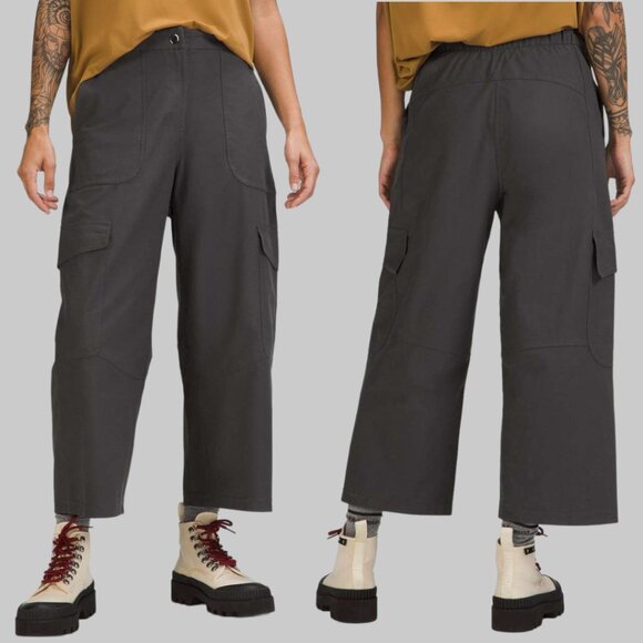 Lululemon Light Utilitech Cargo Pocket High Rise Crop Pant Graphite Gray Size 28 - Picture 5 of 5